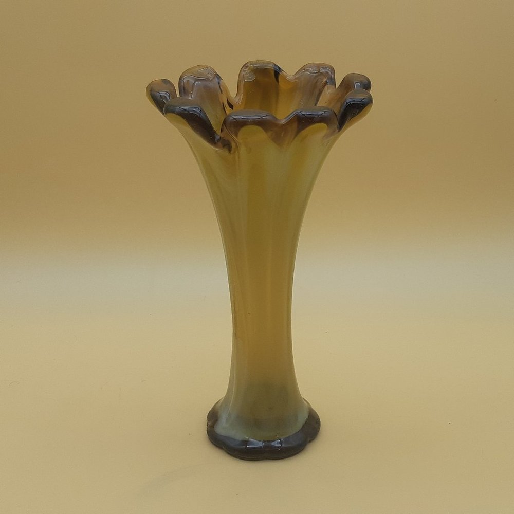 Brown Carnival Glass Vase